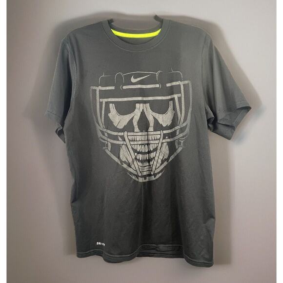 Nike Other - Nike Dri-Fit Shirt Men's Medium Short Sleeve Black Raiders Skull Football Tee